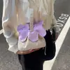 Nova Bolsa Feminina com Padrão Trançado, Bolsa de Mão Floral Doce, Bolsa de Mão Portátil com Cordão, Bolsa Simples de Ombro para Mulheres