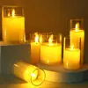 Vela Digital LED de Vidrio Simulado Luz de Llama Oscilante Romántica para el Hogar, Fiesta de Navidad, Accesorios de Ambiente, Adornos