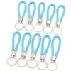 Colgante tejido de PU con cordón de cuero, aleación de zinc, llavero creativo multicolor, accesorio para bolso DIY, regalo pequeño, colgante anti-pérdida para muñeca