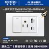 Panel de interruptores Tipo-C Estándar de EE. UU. con Salida de Alimentación de Pared USB, Panel Blanco Estilo Americano, Enchufe de 20W para Uso Doméstico