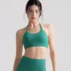 Top Regata Esportivo Decote Halter com Sensação de Segunda Pele Feminino Top Sutiã para Yoga Moda Europeia e Americana Costas Bonitas Sutiã Push-Up com Bojos Fixos