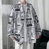 Camisa Floral Retro Estilo Hong Kong para Homens, Camisa Floral Havaiana Fresca de Manga Longa para Homens, Blusa Casual Solta de Outono