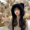 Gorro de Punto para Mujer, Resistente al Viento y al Frío, con Protección para las Orejas, Nuevo Gorro de Lana Esponjoso de Oso Lindo para Otoño e Invierno, Venta al por Mayor