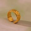 Anillo abierto circular soñador estilo minimalista acero inoxidable chapado en oro retención de color índice de moda anillo de dedo combinación de joyería para mano venta al por mayor