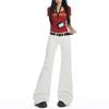 Pantalones de pierna ancha para mujer Young Orange# Pure White Spice Girls de cintura baja, elásticos, ajustados, adelgazantes, sexys, combinan con todo