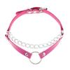 Oye E-Commerce Transfronterizo Suministro Europeo y Americano Original Nuevo Punk Cadena a Juego Anillo con Forma de O de Doble Línea Collar de Piel Sintética