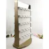 Soporte giratorio para pendientes de transmisión en vivo con soporte para pendientes de tuerca con espejo, soporte para joyas, estante de almacenamiento de pendientes, accesorio de exhibición de joyas