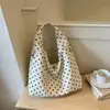 Bolso tote minimalista de lunares estilo coreano, nuevo bolso de mano de pana moda otoño e invierno 2026, bolso único estilo ins para llevar debajo del brazo