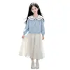 Conjunto de Sudadera para Niña Primavera y Otoño 2026 Nuevo Conjunto de Moda y Estilo para Niños, Hermoso Conjunto de Dos Piezas de Falda para Niña Otoño