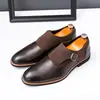 Zapatos de cuero para hombre con hebilla transfronteriza, talla grande, punta fina, estilo británico, zapatos formales de negocios casuales, Monk shoes, zapatos de oficina para hombre