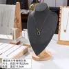 Soporte para Joyería de Nogal Soporte para Exhibición de Collares en el Cuello Modelo de Retrato Estante para Joyería Máscara para Cuello de Collar Accesorios de Exhibición para Mostrador