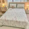 Cobertor de Cama de Lã de Leite Espessado Conjunto de Três Peças Outono e Inverno Estilo Renda Quente Lençol Antiderrapante Capa de Colchão Capa Kang Atacado
