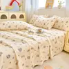 Modelo Nuevo 2026 100% Algodón Puro Suave Gasa de Doble Capa Sábana de una Pieza para Uso en Casa y Dormitorio, Juego de Tres Piezas