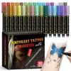 Caneta Tatuagem Temporária Spot Removível Tatuagem Caneta Marcadora para Corpo Caneta Marcadora de Tatuagem Temporária para Pele para Eventos de Festival