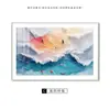 Aliento del Mar Minimalista Italiano Sala de Estar Sofá Pared de Fondo Pintura Decorativa Estilo Madera Moderna Gabinete de Entrada Pintura Colgante