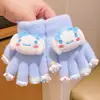 Guantes de Capibara para Niñas, Guantes Cálidos y Resistentes a la Escarcha de Dibujos Animados para Niños de Escuela Primaria, Guantes de Cinco Dedos para Niños y Bebés, Guantes Engrosados con Dedos Separados