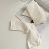 TikTok Mismo Estilo Medias Blancas Medias de Otoño de Longitud Media para Niños Estilo Universitario Japonés ins Medias de Felpa de Color Sólido Simples