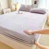 Nueva ropa de cama suave para dormitorio de estudiantes, sábana individual de color liso de terciopelo de leche - serie hogar