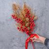 Flor de Año Nuevo transfronteriza, acebo norteamericano, flor artificial de viento, decoración del hogar, boda, venta al por mayor, CF01111A