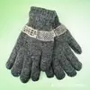 Tienda de 5 Yuanes Guantes de Punto Jacquard para Hombre Guantes de Invierno para Hombre de Dedos Completos Guantes Jacquard con Letras para Pantalla Táctil Espesos
