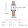 Relógio quadrado feminino SK, à prova d'água, simples, estiloso, elegante, com pulseira de couro, para estudantes, relógio feminino 0214