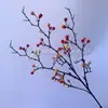 Simulação Fruta Vermelha Fortuna Fruta de Azevinho 3 Garfos Flor de Ano Novo Fruta de Natal Simulação Decoração de Casa Ornamentos Balde Flor