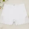 Shorts de Segurança Anti-Exposição com Renda Transfronteiriça Cor Sólida Elástico Sem Costura Seda Gelada Tamanho Grande Boxer Sexy Feminino