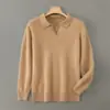 Suéter de Lana 100% para Hombre de Primera Línea Listo para Usar Tacto de Alta Gama Cuello de Gaviota Casual de Negocios Suéter Pulóver de Punto Cachemir