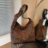 Bolso de Hombro tipo Tote Casual de Ante con Estampado de Leopardo para Mujer 2025 Nuevo Estilo Tacto de Alta Gama = Bolso Grande de Hombro Cruzado