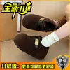 Sapatos Birkenstock Retrô Sapatos Femininos Quentes com Forro de Lã Antiderrapantes Sapatos de Algodão Moda Inverno 2025 Sapatilhas Loafers de Camurça