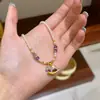 Moderna Cadena para Clavícula con Colgante de Caballo Mecedora de Esmalte Morado Perla Shijia para Mujer, Pulsera de Moda de Nicho de Lujo Ligero