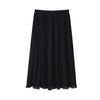 Falda midi de línea A con drapeado Yinuo para mujer talla grande, sensación ligera, familiar, adelgazante, cintura alta, cubre la carne 220224
