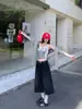 Pantalones cortos de mezclilla lavada negros estilo retro americano talla grande para mujer, verano holgados versátiles de pierna recta casuales de pierna ancha