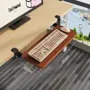Bandeja para teclado, instalación sin taladro, clip de riel deslizante de cajón, tablero de extensión para escritorio de computadora, soporte de almacenamiento de ratón debajo del escritorio