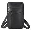 Nueva Bolsa de Cintura para Hombre Piel PU Bolsa de Hombro para Deportes al Aire Libre Multifuncional Gran Capacidad Correa Cruzada para Teléfono Móvil Billetera para Monedas