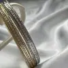 Pulsera Ancha de Acero de Titanio para Mujer Transfronteriza Europea y Americana con Circonita de Acero Inoxidable Microincrustada con Diamantes Pulsera de Moda y de Gama Alta
