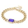 Rueda de cartas nueva cadena cubana de acero de titanio metal vintage chapado en 18K recubrimiento al vacío cristal de cuarzo pulido pulsera femenina de nicho