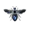 Broche de abeja vintage incrustado con diamantes, broche de aleación con forma de insecto, accesorio de pin decorativo para chaqueta de traje, transfronterizo