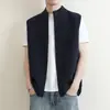 Suéter de Tricô Cardigan Jaqueta Masculina Primavera Outono Novo Estilo Gola Alta Americana Jaqueta Casual Tricô Solto