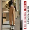 Calça Jogger Feminina Preta 2026 Nova Primavera e Outono Estilo Americano Com Punho Calça de Moletom Petite Casual Modeladora Harem Calça de Algodão