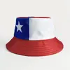 Chapéu da Bandeira Nacional do Chile Chapéu de Evento Esportivo Suporte a Fãs para Homens e Mulheres Proteção Solar ao Ar Livre Chapéu Bucket Reversível Estampado