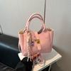 Bolso de Mano Retro con Patrón de Lichi para Mujer 2025 Nuevo Bolso Cubo de Moda Veraniego Versátil Bolso Cruzado