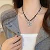 Collar de perlas estilo Ins de lujo ligero para mujer, collar de Corea del Sur que combina con todo, diseño de nicho, cadena de clavícula con cuentas de alta gama que combina con todo.
