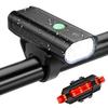 Faro de aleación de aluminio para bicicleta, carga USB, luz de ciclismo de largo alcance para exteriores, 400 lúmenes de alto brillo, faro impermeable