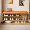 Banqueta Super Estreita 25CM de Largura para Trocar Sapatos Pai e Filho Estilo Creme para Entrada de Casa Sapateira Integrada