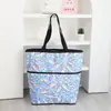 Bolsa de Almacenamiento Plegable Ecológica con Cremallera para Supermercado, Gran Capacidad, Tela Oxford Gruesa y Duradera, Bolsa de Mano para Compras Doméstica