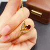 Acessórios de Pingente de Granada Natural para Mulheres Nicho High-End Joias de Prata 925 6*6mm Joias da Moda Fábrica Atacado