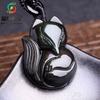 Cristal Álcool Arco-Íris Olho de Obsidiana Cristal Raposa Pingente Colar Feminino Pingente de Obsidiana Dourada Joias de Cristal