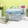 Estilo ins Cuadros Xiaoqing Bordado de Corazones Neceser Lindo Gran Capacidad Bolsa de Almacenamiento Portátil para Lavarse y Hacer Gárgaras Estudiante Estuche para Lápices