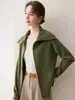 Cárdigan de Cachemira Otoño Invierno Nuevo Estilo Mujer Solapa Grande Holgado Estilo Coreano Estilo Perezoso Top Moda Cremallera Tejido